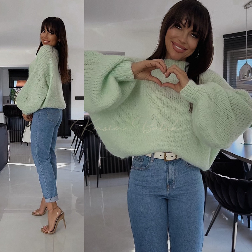 Sweterek Chmurka Pastelowa Mięta