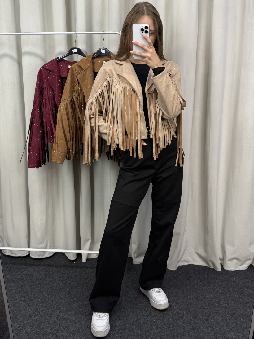 Kurtka frędzle bling