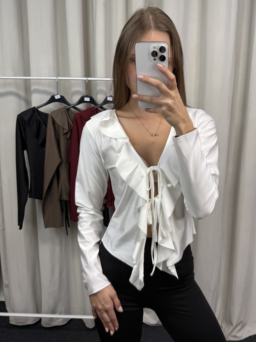 Bluzka falbany wiązana