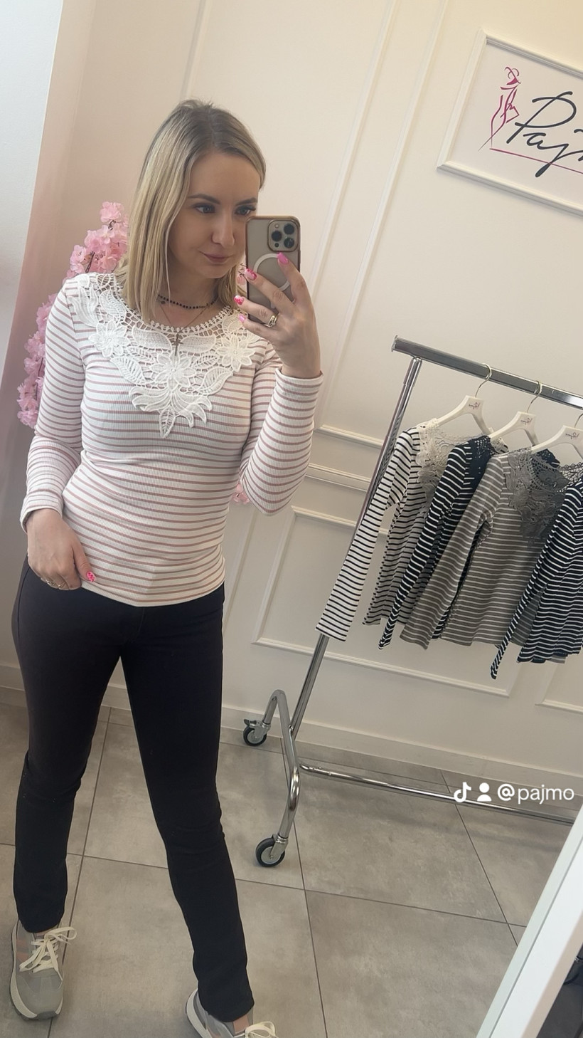 Bluzka paski haft 14295