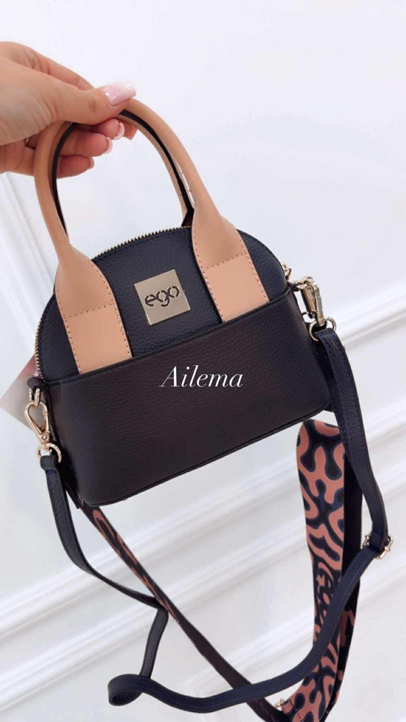 Torebka mały  kuferek Ego ES0269SA z kieszonką i paskami