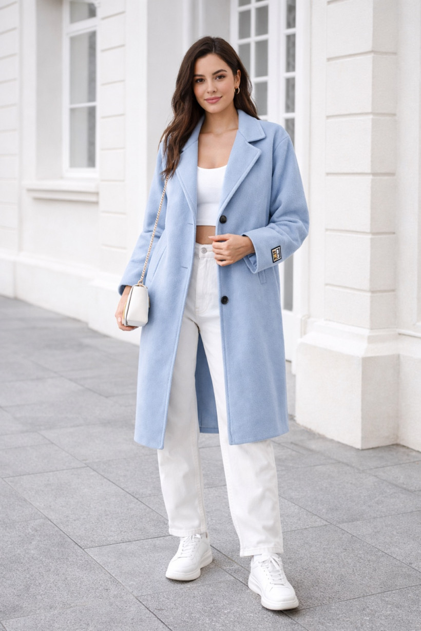 Płaszcz jasno niebieski