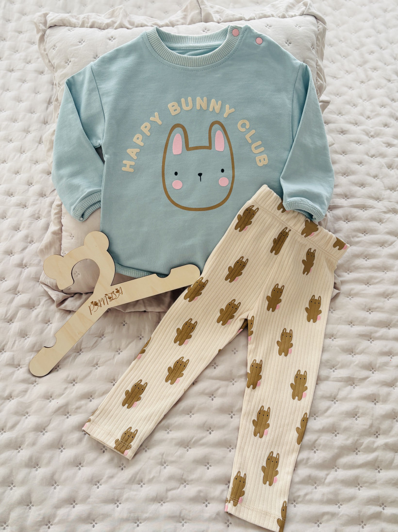 Komplet Happy Bunny Bluza z króliczkiem i leginsy