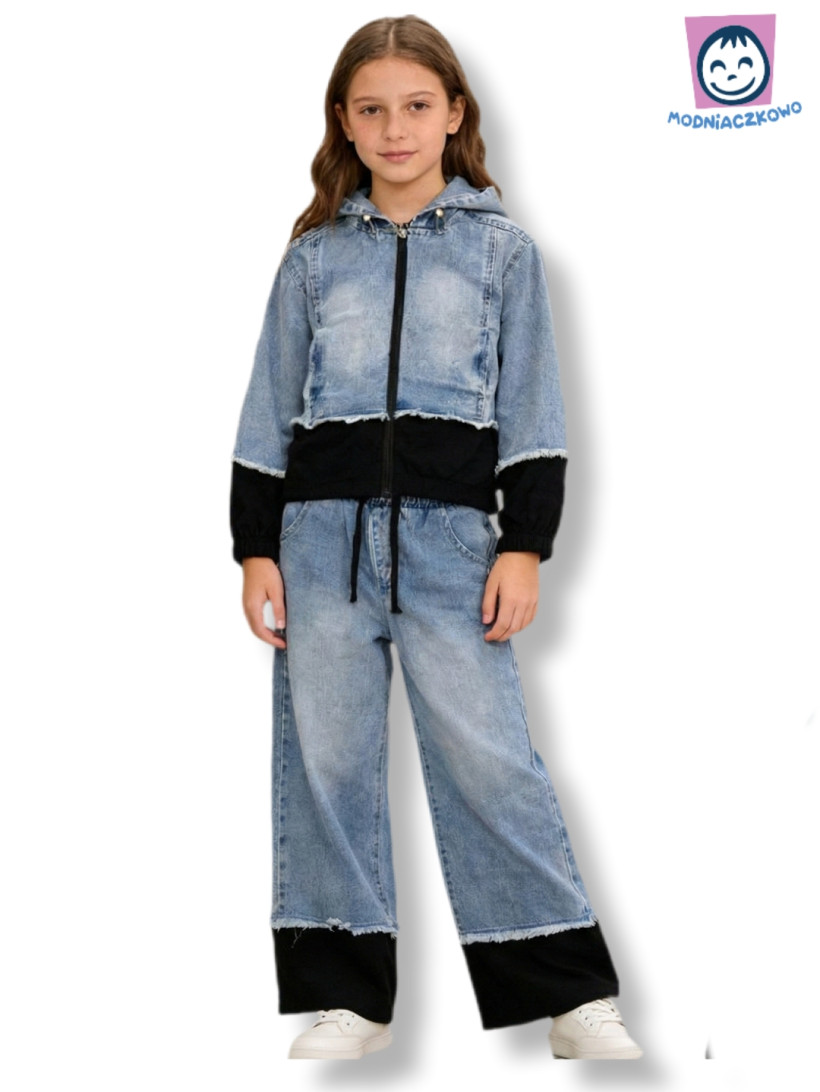 Komplet Jeans czarna wstawka