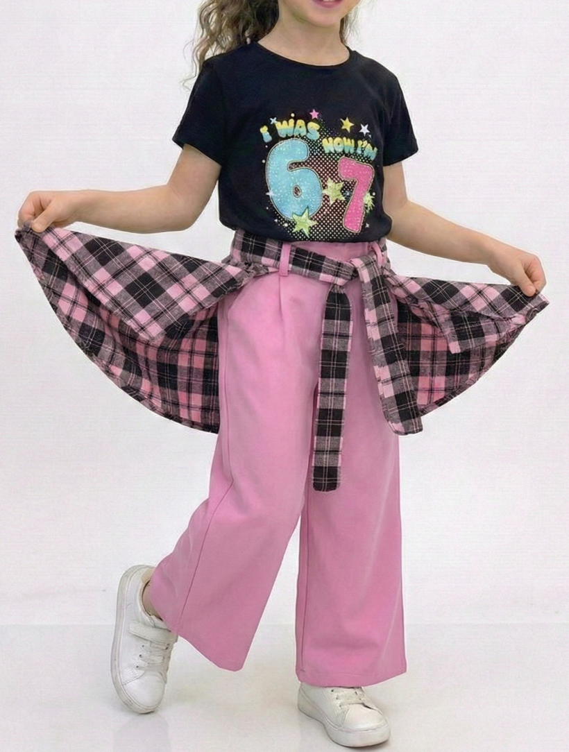 Spodnie koszula róż