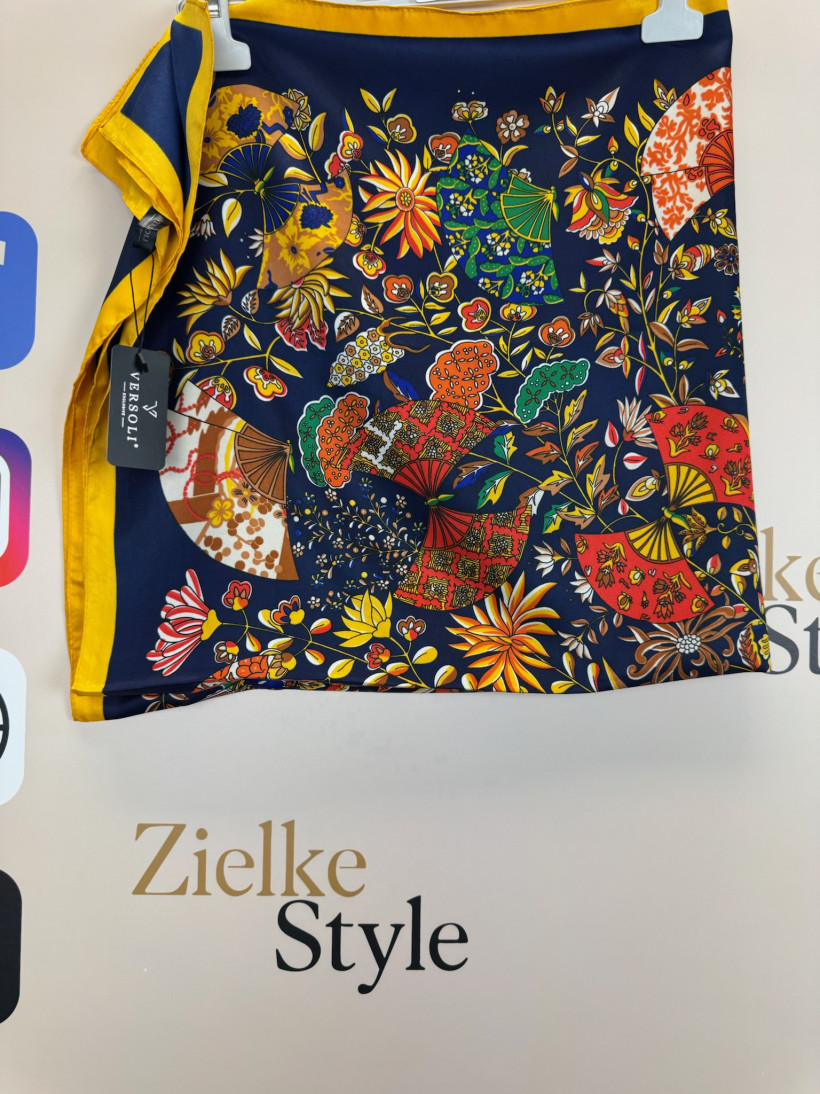 Chusta wzorzysta, wachlarze, mdb - 50A - granat