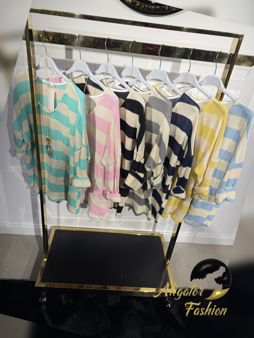 Sweter paski  serek 