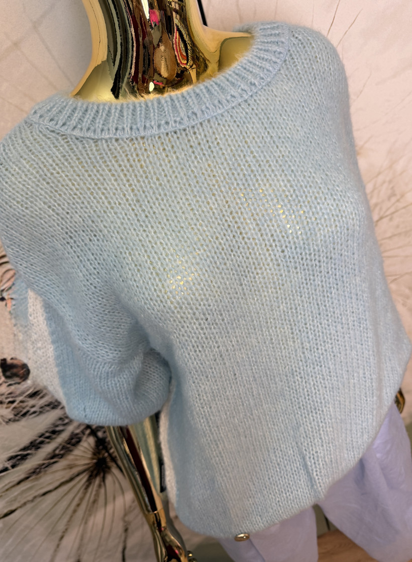 T-shirt sweterkowy z lampasami baby alpaca Minouu