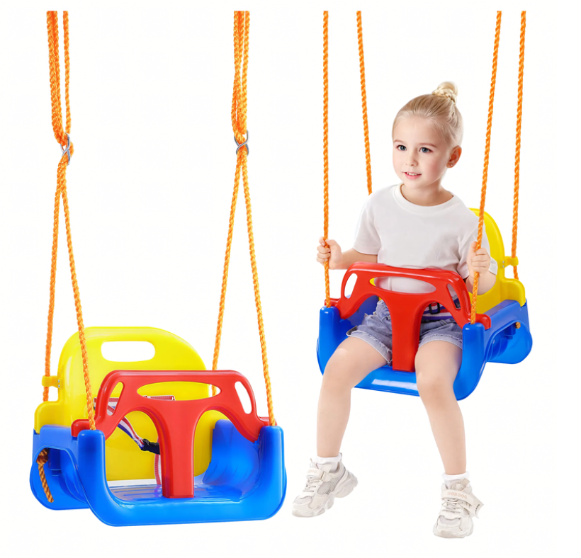 Huśtawka 3w1 Kubełkowa z Oparciem Ogrodowa dla Dzieci Regulowana Bujak