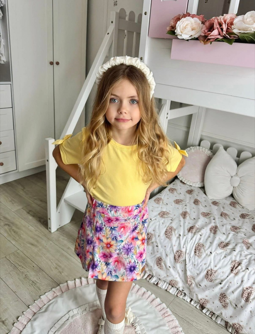 BODY (80-86)/BLUZKA (92-128) ŻÓŁTA Z KOKARDKĄ  ZUZI HANDMADE