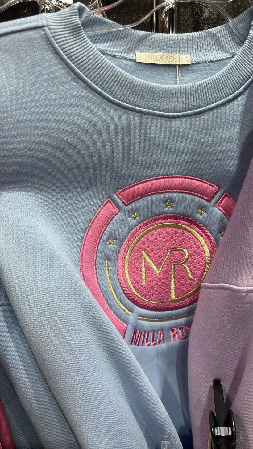 Bluza milla Rossi błękit z różem