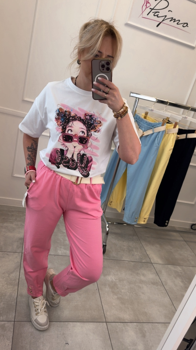 Spodnie dresowe z paskiem 14386