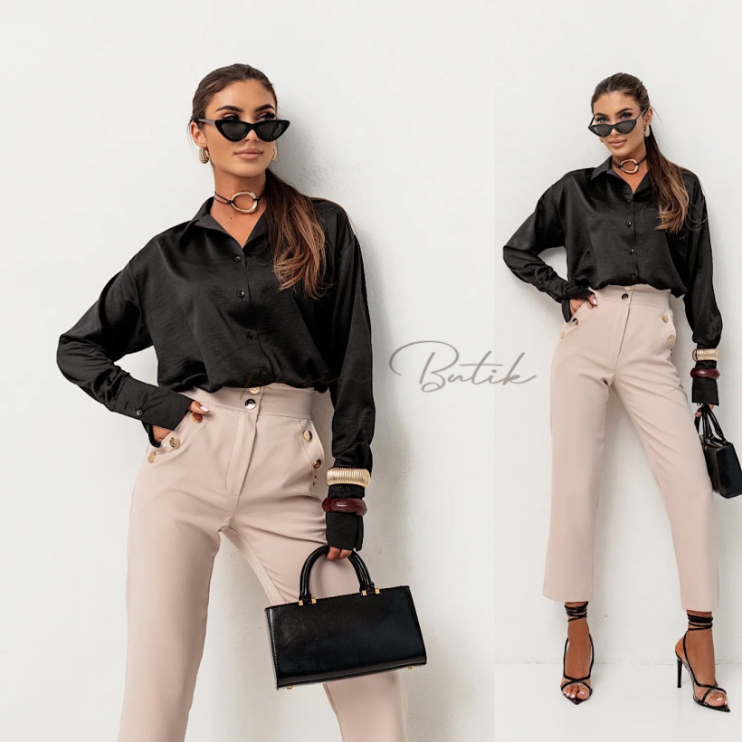 Koszula Satynowa Maddie Czarna