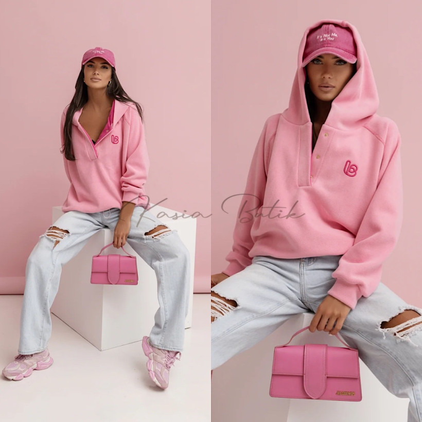 Bluza Polarowa Loom Różowa z Fuksją