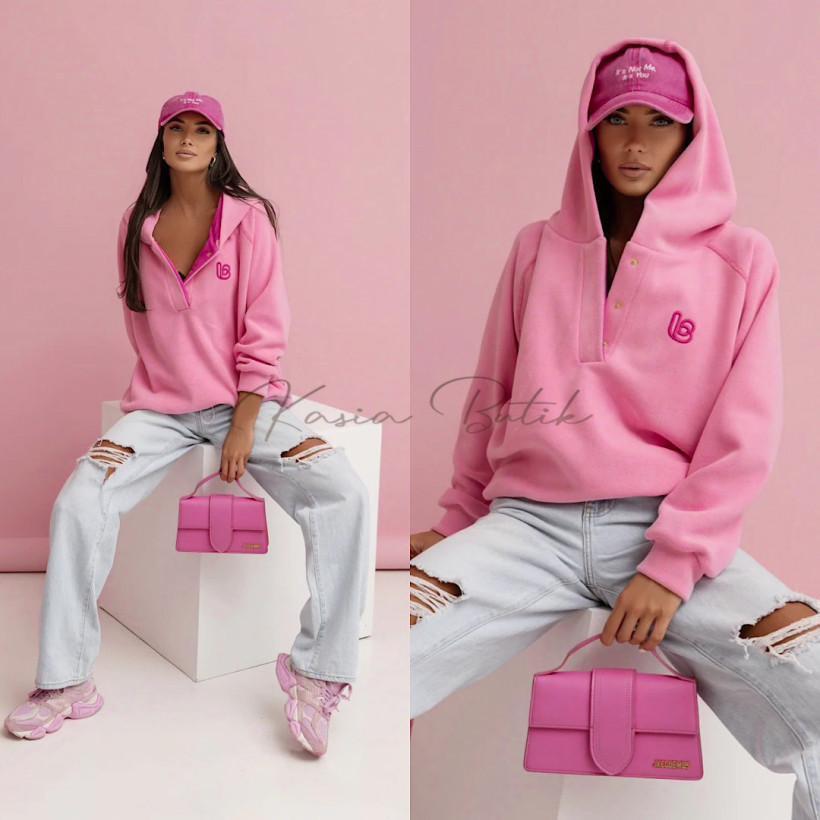 Bluza Polarowa Loom Różowa z Fuksją