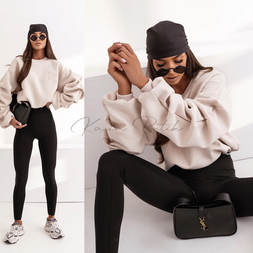 Bluza Bawełniana Remy Beżowa