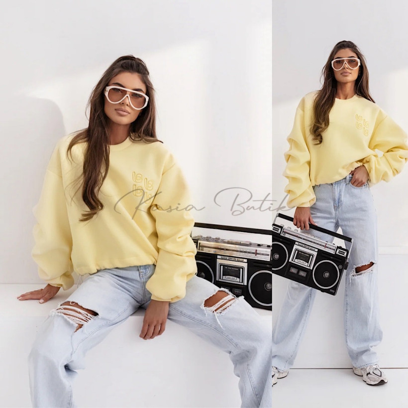 Bluza Bawełniana Remy Pastelowo Żółta