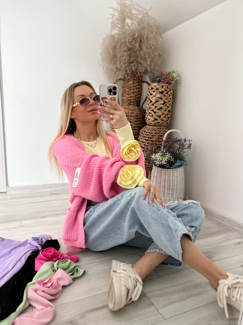 Bluzka prążek róża