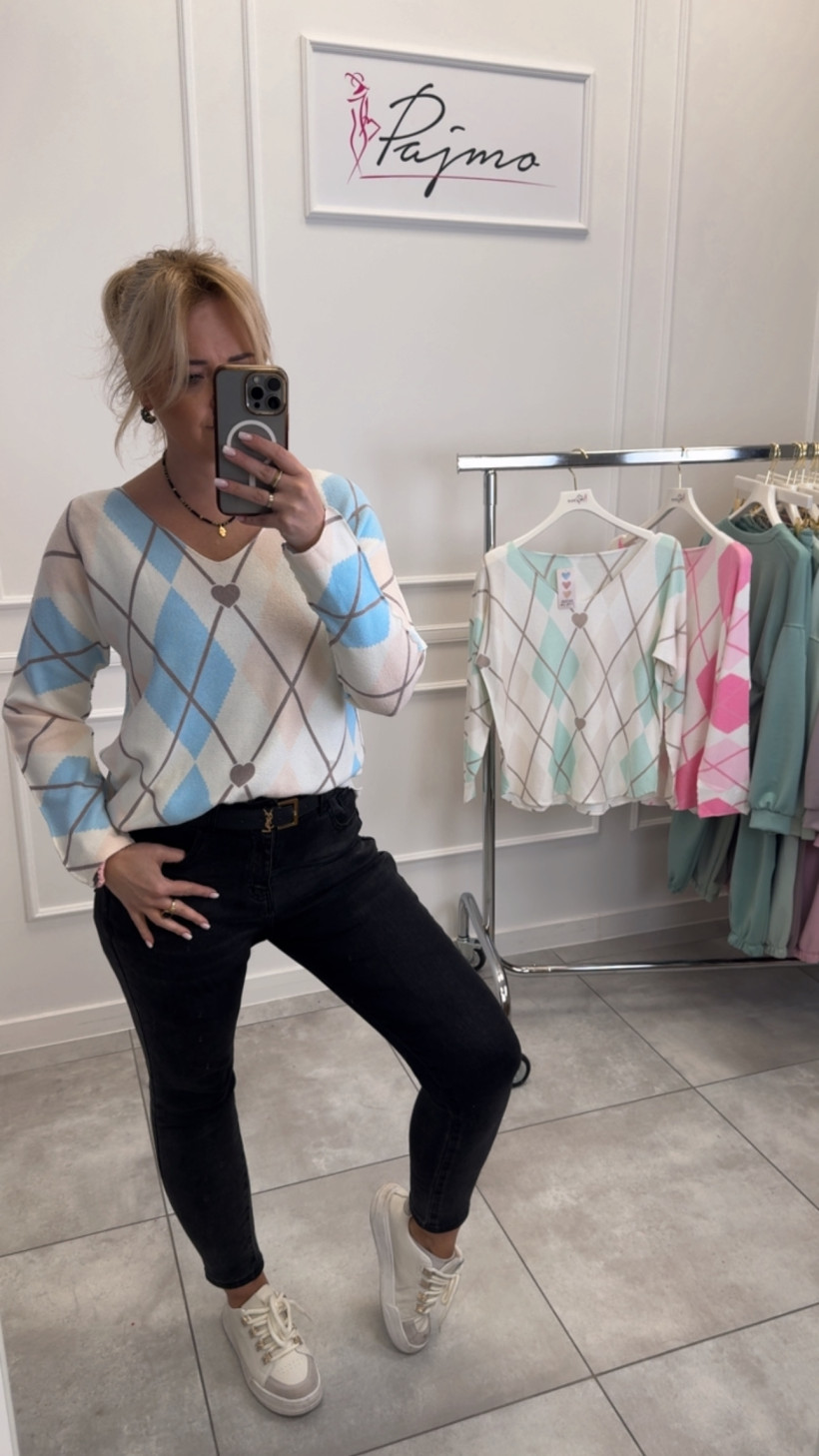 Sweter romby wiskoza 14392