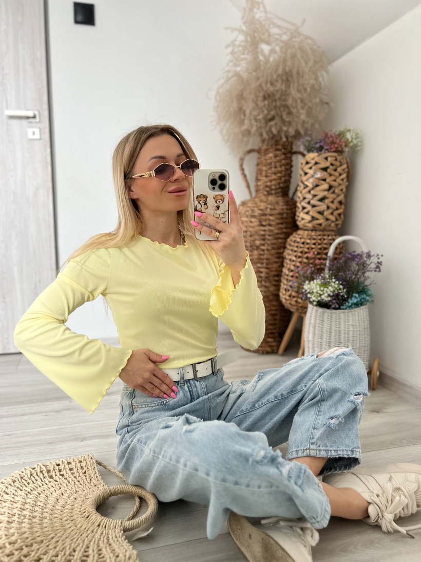 Bluzka prążek-żółta