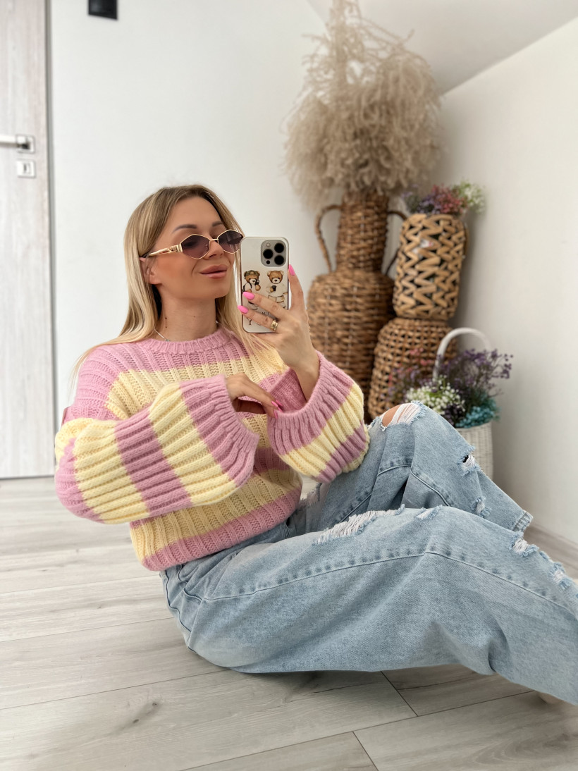 Sweter dzwoneczek paski