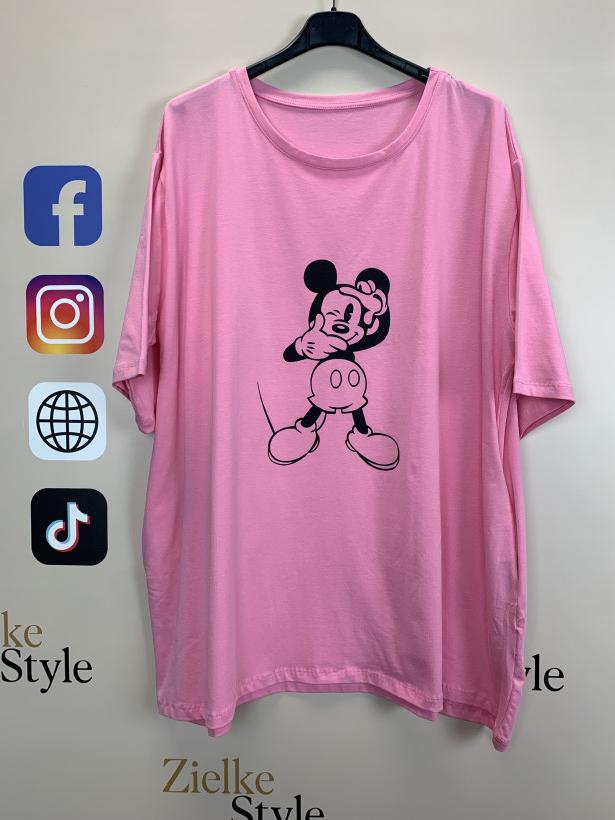 Bluzka/Tunika jednokolorowa z kieszeniami, myszka miki, ww - 5510 - puder