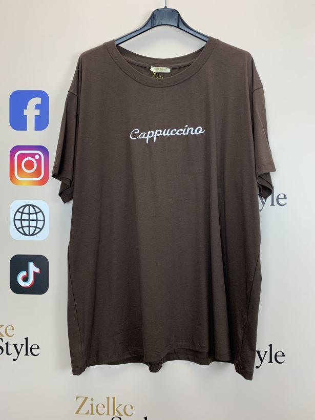 Bluzka jednokolorowa, cappuccino, myzem - 335 - czekolada