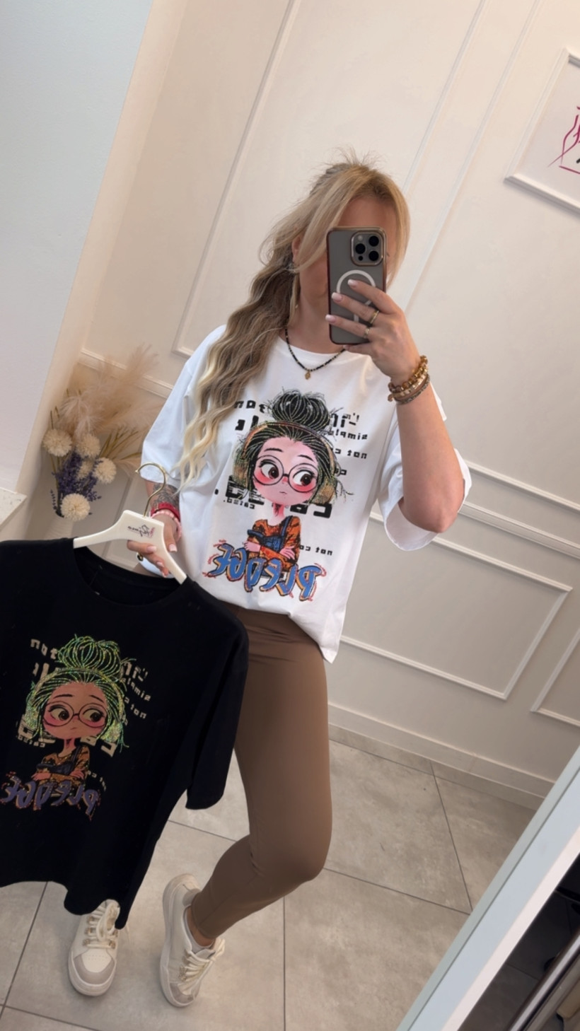 Bluzka dziewczyna cyrkonie włosy 14399