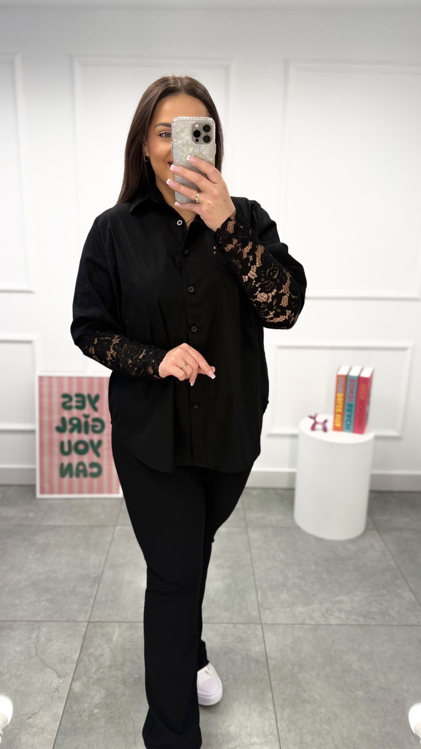 Koszula ( rękaw koronka ) czarna 