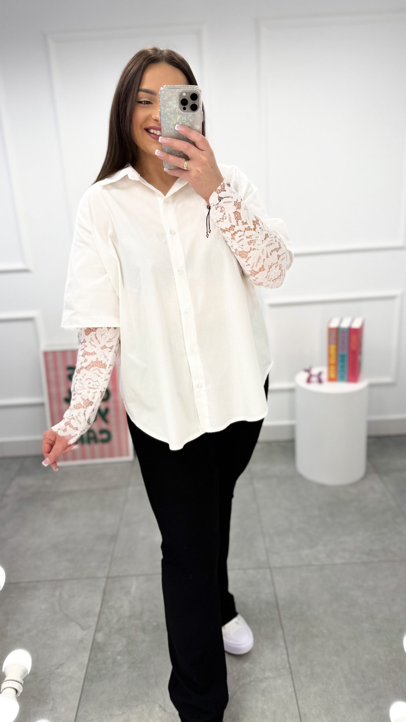 Koszula ( rękaw koronka ) biała 