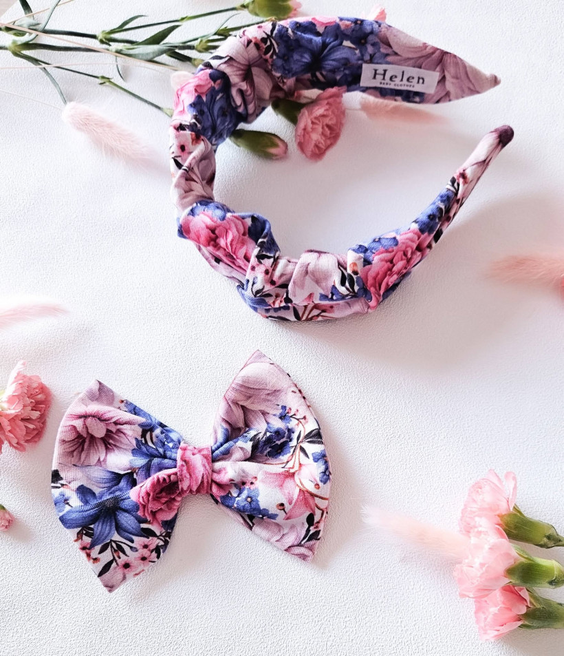 OPASKA SZEROKA SZTYWNA NIEBIESKI OGRÓD HELEN