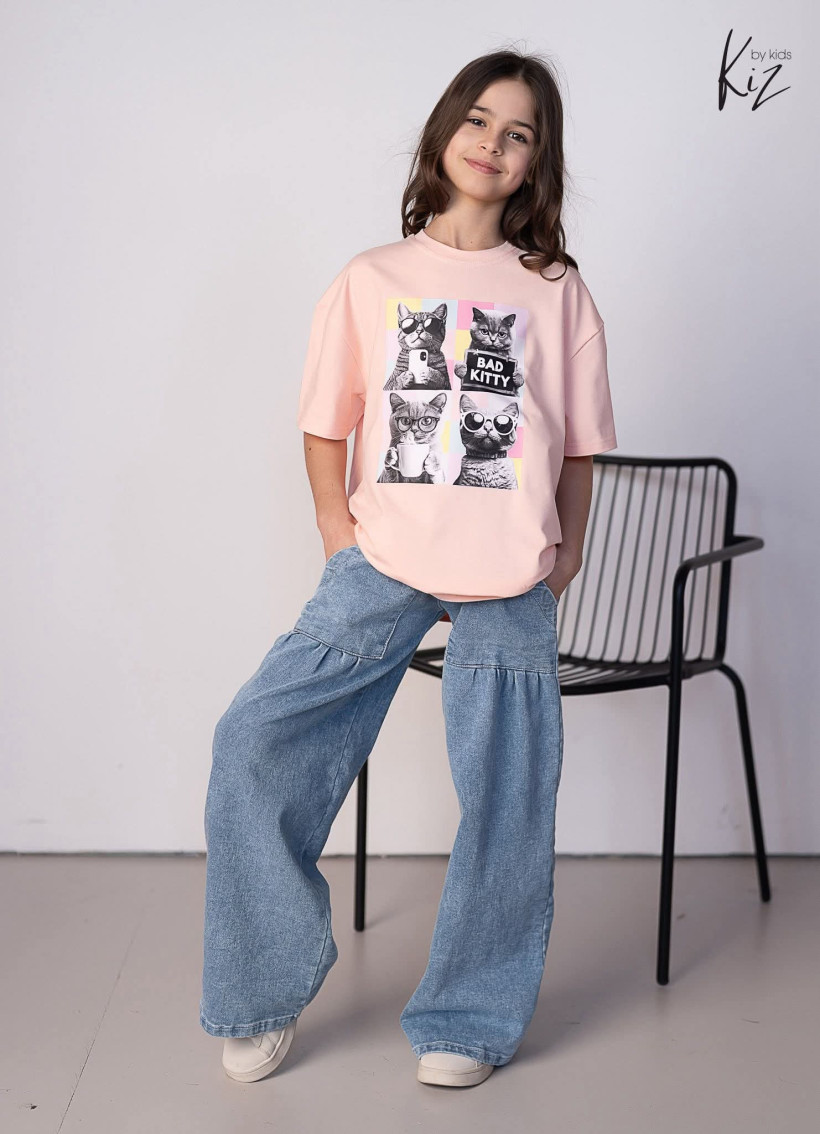 T-SHIRT OVER JASNY ŁOSOŚ KOTY KIZ