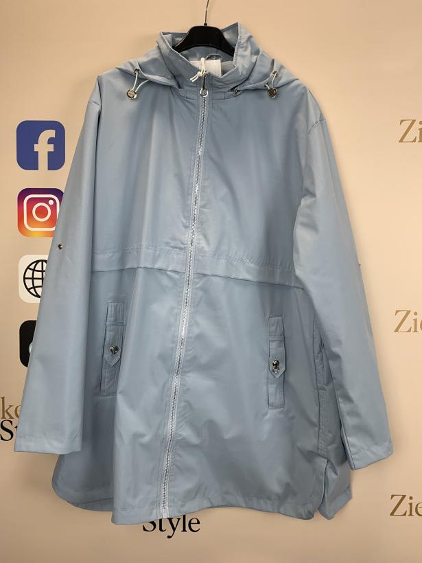 Kurtka jednokolorowa z kapturem, happy - 3xl - 60901 -  błękit