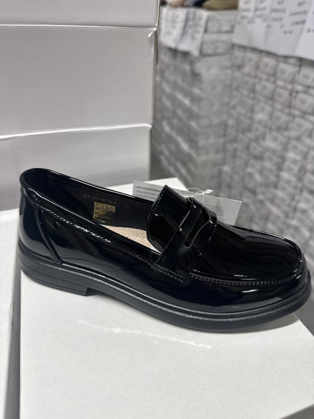 Filo donna mokasyn lakierowany czarny (CF J24-55 BLK L)