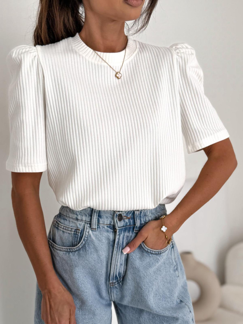 Bluzka BOCCA prążek bufiasty rękaw B1188