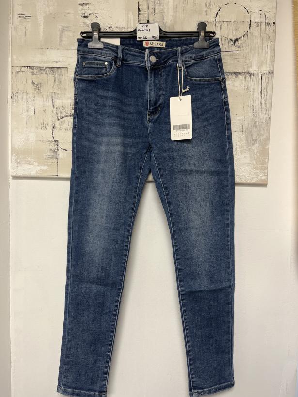 PORTKI- spodnie ciemny jeans M`SARA MS2880-3B