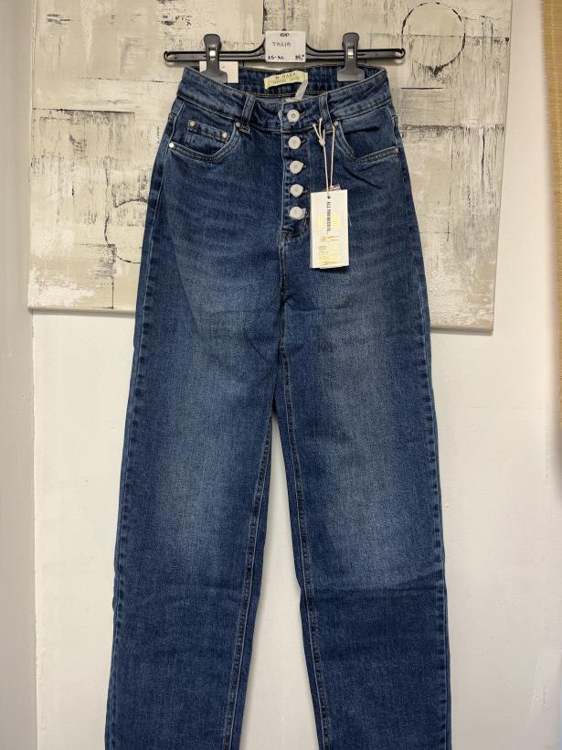 TALIA- spodnie JEANSY M`SARA z guzikami BS836-3