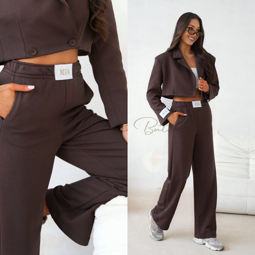 Spodnie Bawełniane Chic By Mia Czekoladowe