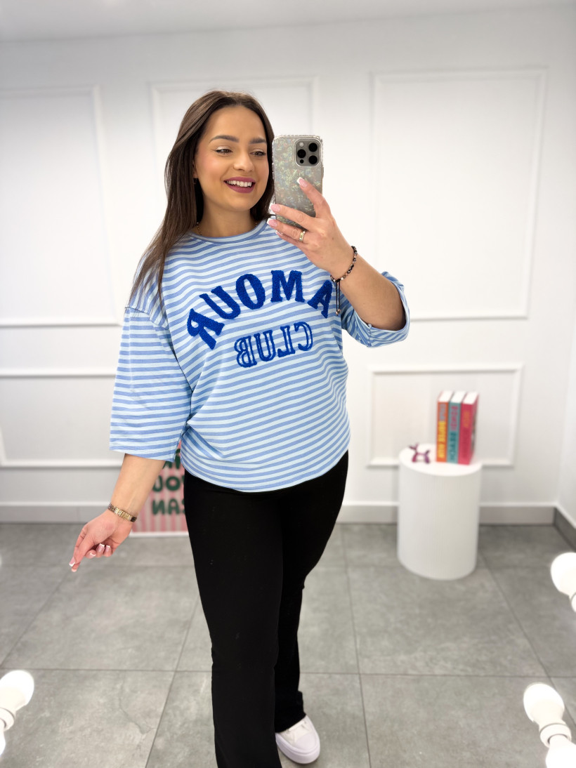 Bluza AMOUR CLUB błękit