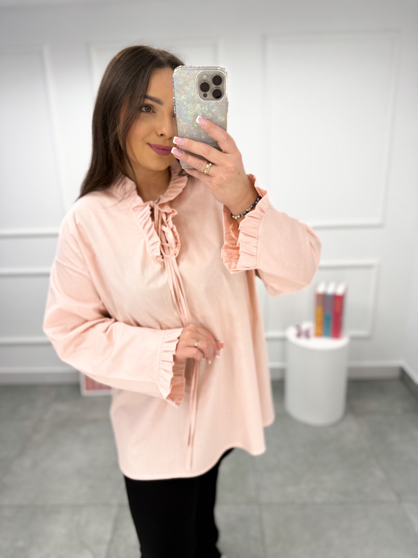 Koszula COTTON pudrowy róż 