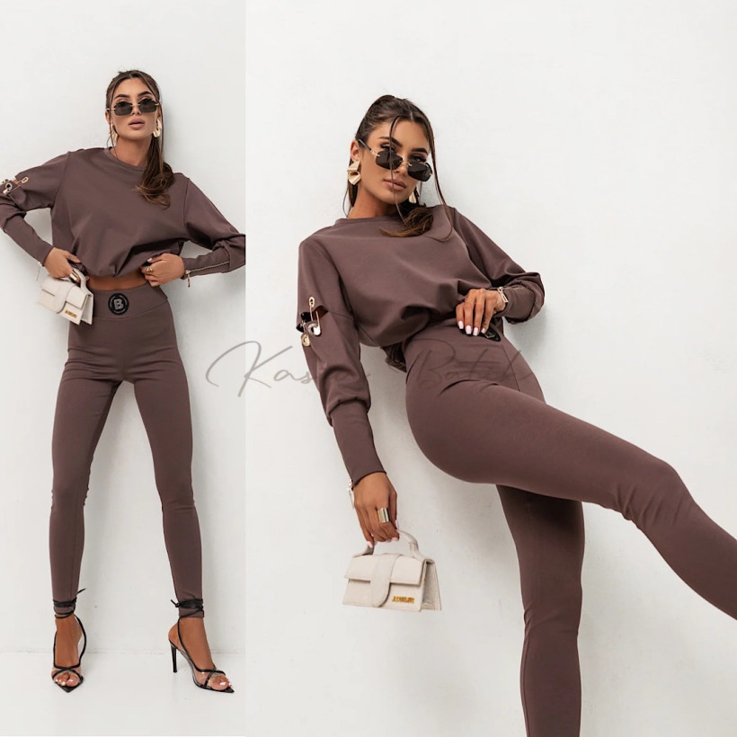 Komplet Wiskozowy Premium Agrafka Mleczna Czekolada 