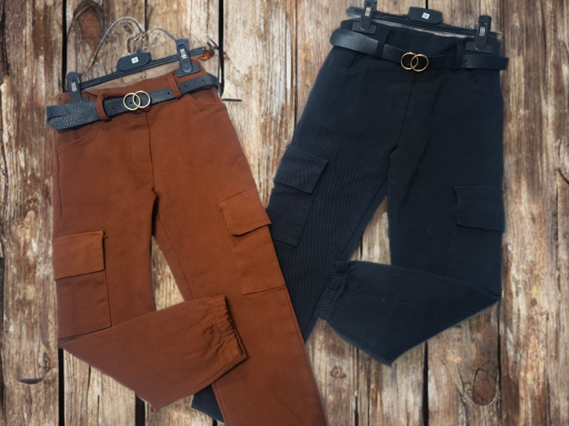 Spodnie z paskiem Bojówki 98-152/158cm