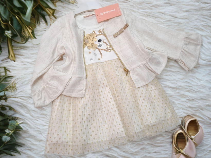 Komplet Sukienka + narzutka 80-98cm