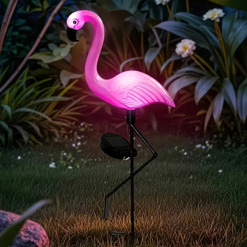 Lampa solarna ogrodowa ozdobna ozdoba flaming led dekoracja 53 cm