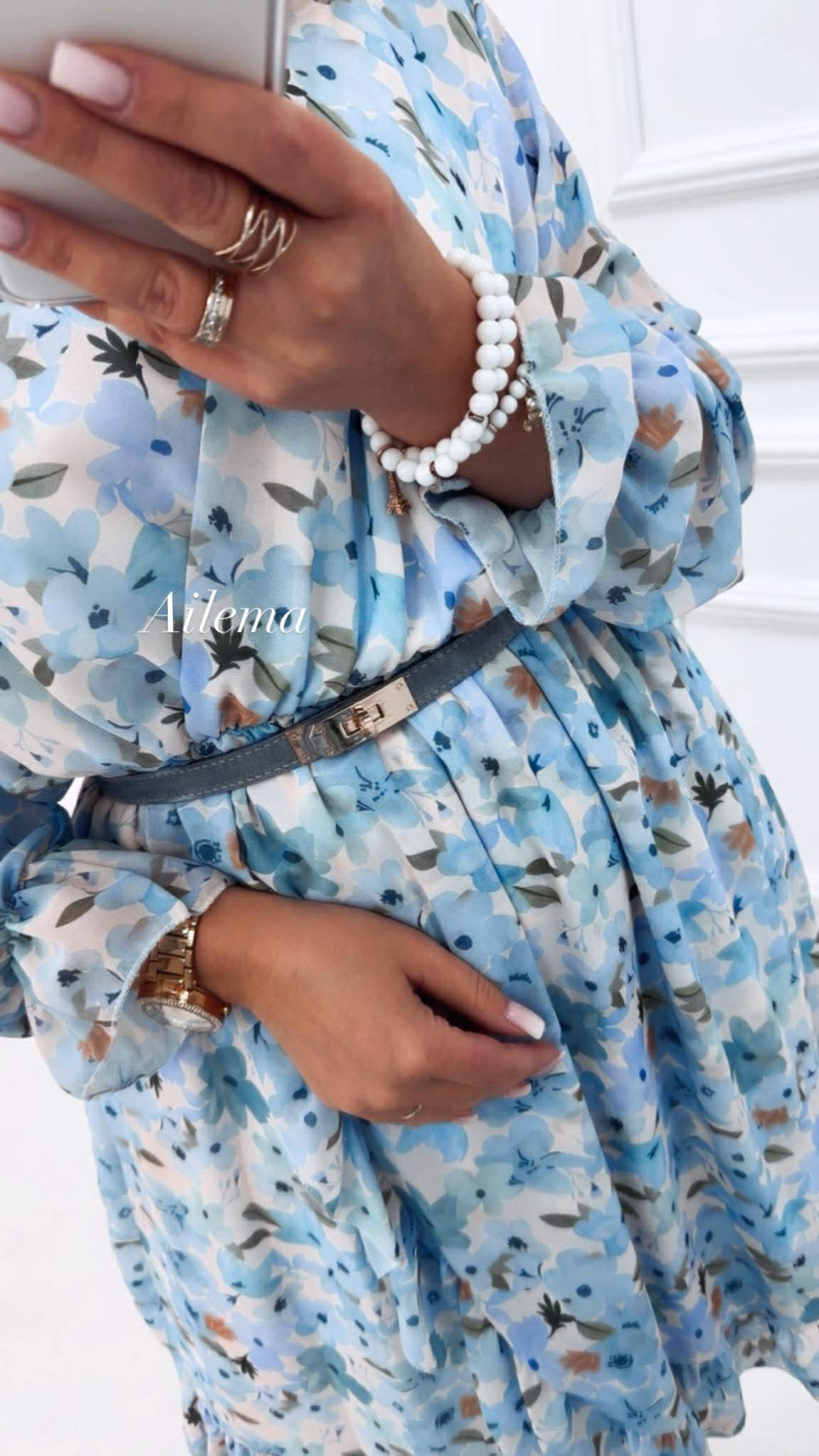 Pasek SKÓRA NATURALNA P34 zamsz złota blaszka