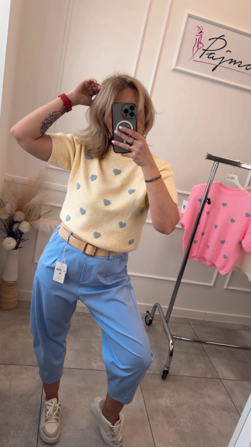 Sweter serca krótki rękaw 14414