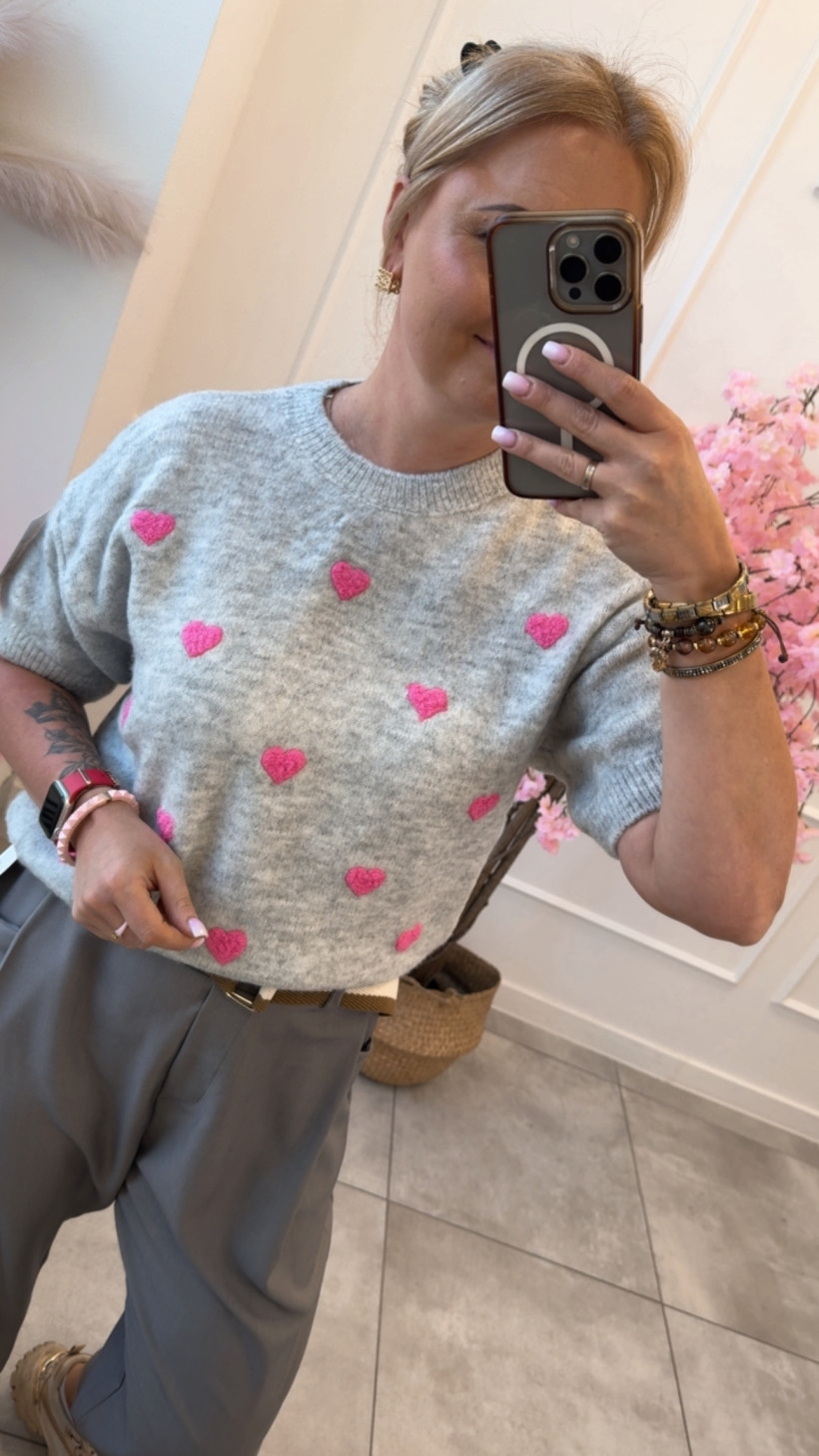 Sweter serca krótki rękaw 14414