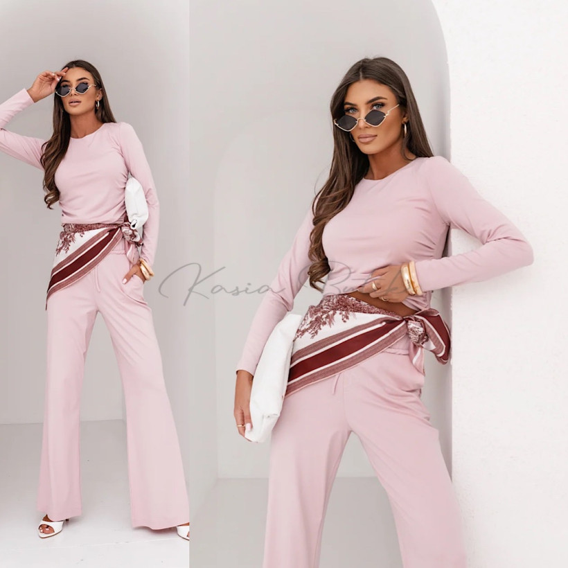 Komplet Wiskozowy Shira La Balancia Pudrowy