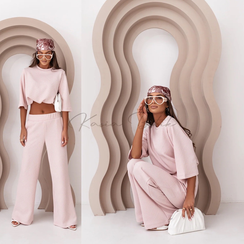 Komplet Wiskozowy Laurel Pudrowy