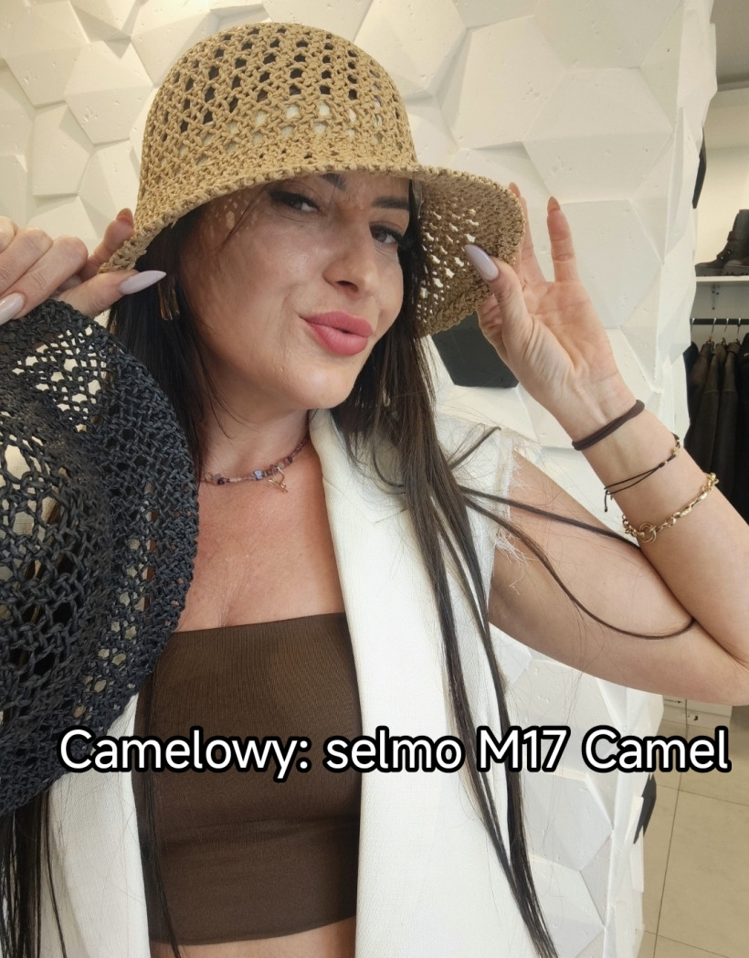 Kapelusz ażur model I camel/beż/czarny 